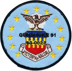 20th Tactical Fighter Wing Gunsmoke Competition 1991
With tail number of actual aircraft participating in the meet, F-111E 68-0022.
