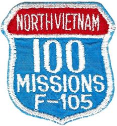 23d Tactical Fighter Wing 100 Missions F-105 North Vietnam
US made patch sold at McConnell BX for purchase by those that wanted additional patches.
