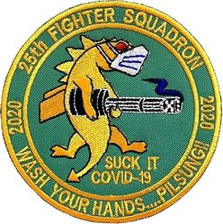 25th Fighter Squadron Morale
Made during 2020 COVID-19 pandemic. Korean made. 

