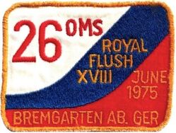 26th Organizational Maintenance Squadron Royal Flush XVIII Reconnaissance Competition 1975
German made.
