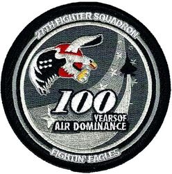 27th Fighter Squadron 100th Anniversary
This patch was flown with the initial order on a combat mission over Syria in 2017.
