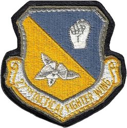 27th Tactical Fighter Wing 
Sewn to leather, as used.
