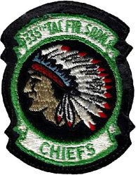 335th Tactical Fighter Squadron
First version with Tac Ftr Sqdn on it, late F-105 era. Sewn to leather.
