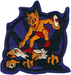 339th Fighter-All Weather Squadron 
Dark blue/purple background used to highlight the night time mission using the F-82. Circa 1950. On felt, Japan made.
