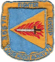 355th Fighter Group (Air Defense)
Standard shield sewn to separate backing patch, as worn by 469 FIS.
