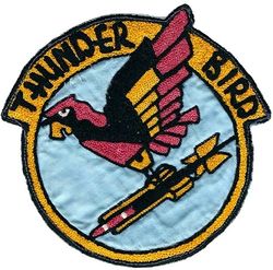 3597th Flying Training Squadron (Fighter)
F-80 training unit. Chain stitched on satin, large chest sized patch.
