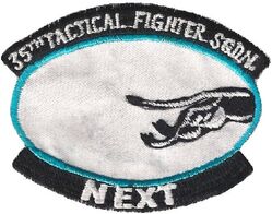 35th Tactical Fighter Squadron
The first patch was worn the first 6 months of the one year Korea tour showing they were new. The second worn the last 6 months  showing they were on their way out. Korean made.
