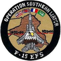 363d Air Expeditionary Wing F-15 Expeditionary Fighter Squadron Operation SOUTHERN WATCH
Made up of several F-15 units, believed to all be from the ANG. Saudi made.
Keywords: desert