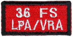 36th Fighter Squadron Lieutenant's Protection Association Pencil Pocket Tab
VRA= Ville Runner's Association. Korean made.
