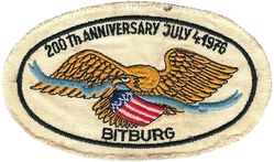 Bitburg Air Base, Germany Bicentennial 1976
For 1976 celebrations. German made 
