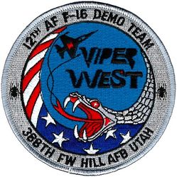 388th Fighter Wing F-16 West Demonstration Team 
Used when the 421 FS had the demo team mission.
