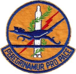 390th Missile Maintenance Squadron
Translation: PEREGRINAMUR PRO PACE = We Travel For Peace 
