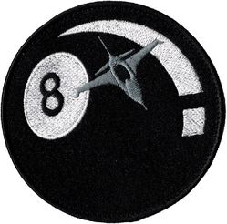 40th Flight Test Squadron F-16 Division Morale
Made with pile/loop part of Velcro to front of patch, so smaller patches unique to whatever test project the pilot is working on can be swapped out as needed. Probably refers to M8, which is a software upgrade program.
