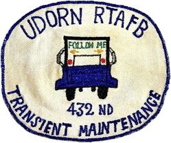 432d Tactical Reconnaissance Wing Transient Alert
Back patch, Thai made.
