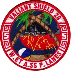 43d Electronic Combat Squadron Exercise VALIANT SHIELD 2020
VS takes place every other year following the Rim of the Pacific international exercise, is U.S.-only and typically covers more sophisticated warfighting tactics and systems than does RIMPAC, which is meant to be more inclusive for all partners and allies. Valiant Shield 2020 ran from Sept. 14 through 25. Patch features a play on WAP, a popular song from 2020.
