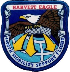 4400th Mobility Support Flight HARVEST EAGLE
HARVEST EAGLE kits are designated war reserve materials and maintained in a ready-to-deploy status in CONUS. Silkscreened patch.
