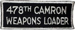 478th Consolidated Aircraft Maintenance Squadron Weapons Loader
Hat patch.
