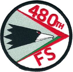 480th Fighter Squadron
Larger German made first version with white cloth backing like previous TFS version.
