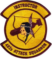 482d Attack Squadron Instructor
Organized as 70 Aero Squadron on 13 Aug 1917.  Redesignated as 482 Aero Squadron on 1 Feb 1918.  Demobilized on 18 Mar 1919.  Reconstituted and consolidated (1936) with 482 Bombardment Squadron, which was constituted and allotted to the Reserve on 31 Mar 1924.  Activated Mar 1925.  Disbanded on 31 May 1942.  Reconstituted, and consolidated (21 Apr 1944) with 482 Bombardment Squadron, Very Heavy, which was constituted on 28 Feb 1944.  Activated on 11 Mar 1944. Inactivated on 30 Jun 1946. Redesignated as 482 Attack Squadron on 13 Feb 2018.  Activated on 27 Feb 2018.  
