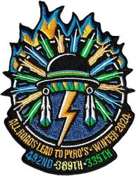 492d Expeditionary Fighter Squadron, 389th Expeditionary Fighter Squadron, 335th Expeditionary Fighter Squadron Jordan Deployment 2024
Deployed parts of three F-15E units to Jordan in response to Iranian missile attacks on Israel. Patch originated with the 492d FS.
