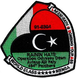 494th Expeditionary Fighter Squadron Operation ODYSSEY DAWN 2011
TDY based at Aviano AB. UK made.
