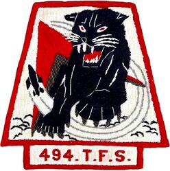 494th Tactical Fighter Squadron
Bullion blazer patch, Japan made.
