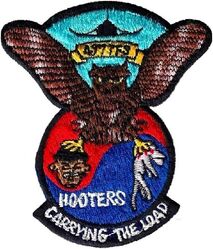 497th Tactical Fighter Squadron F-4 Morale
Light blue with owl wing color shades. Shows 497 Owl holding the 80 TFS Headhunter and 35 TFS Panther in his claws. Korean made.
