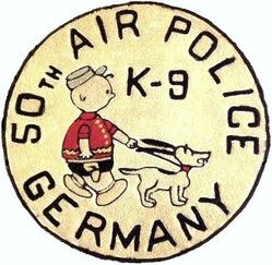 50th Air Police Squadron K-9 Section
German made on felt.
