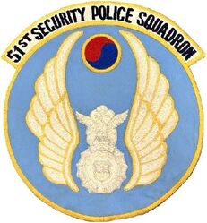 51st Security Police Squadron
Back patch sized, Korean made.
