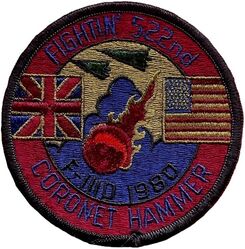 522d Tactical Fighter Squadron Exercise CORONET HAMMER 1980
Deployed to RAF Boscombe Down, UK, June 1980. This mission was significant as it marked the first overseas squadron-sized deployment of the General Dynamics F-111D Aardvark.
Keywords: subdued