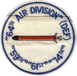 64th Air Division (Defense) Rocket Meet 1956
On felt.
