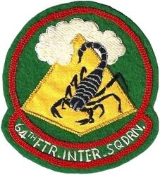 64th Fighter-Interceptor Squadron
Dark green felt, Japan made. Hat patch size.

