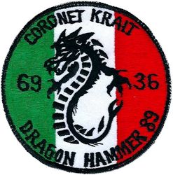 69th Tactical Fighter Squadron Exercise CORONET KRAIT/DRAGON HAMMER 1989
TDY to Gioia Del Colle AB, Italy. Korean made.
