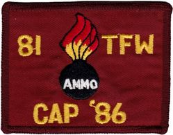 81st Tactical Fighter Wing Combat Ammunition Production Compitition 1986
UK made.
