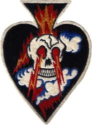 89th Fighter Squadron
Selfridge Field, MI, 9 Feb 1942; Farmingdale, NY, 23 Jun 1942; Mitchel Field, NY, 9 Dec 1942–30 Apr 1943; Karachi, India, 29 Jun 1943; Guskhara Airfield, India, c. 16 Aug 1943; Nagaghuli Airfield, India, 15 Oct 1943; Detachment operated from Sadiya, India (October 1943); Mokelbaria, India (May 1944); Dergaon, India (August-c. 15 Sep 1944); Myitkyina, Burma, c. 15 Sep 1944; Moran, India, 8 May 1945; Dudhkundi Airfield, India, 30 May–6 Oct 1945; Camp Kilmer, NJ, 1–3 Nov 1945. WW 2 era, embroidered on felt.
