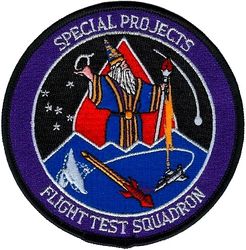 Air Force Flight Test Center Detachment 3 Flight Test Squadron
The Special Projects FLTS is an un-numbered unit, one of several squadrons within the Operations Group (another un-numbered unit). Both organizations are part of a test wing designated Detachment 3, Air Force Test Center. The AFFTC was changed to AFTC a few years ago during a major reorganization. Original patch, many repros exist.


