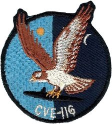 CVE-116 USS Badoeng Strait
Namesake. Battle of Badung Strait, a naval battle of the Pacific campaign of World War II, fought on the night of 19-20 Feb 1942 in Badung Strait between the American-British-Dutch-Australian Command (ABDA) and the Imperial Japanese Navy.
Builder. Todd-Pacific Shipyards
Laid down. 18 Aug 1944
Launched. 15 Feb 1945
Commissioned. 14 Nov 1945
Decommissioned. 20 Apr 1946
Recommissioned. 6 Jan 1947
Decommissioned. 17 May 1957
Refit. April–Sept 1953
Fate. Sold and scrapped 1972
Class and type. Commencement Bay-class escort carrier
Displacement. 10,330 long tons (10,500 t)
Length. 557 ft 1 in (169.80 m)
Beam. 105 ft 2 in (32.05 m)
Draft. 30 ft 8 in (9.35 m)
Speed. 19.1 knots (22.0 mph; 35.4 km/h)
Complement. 1,072 officers and men
Armament:	
2 × 5 in (130 mm) guns (1 × 2)
36 × 40 mm (1.6 in) Bofors gun (3 × 4, 12 × 2)
20 × 20 mm (0.8 in) Oerlikon cannons
Aircraft carried. 34

