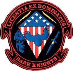 Dark Knights
Although officially retired, many F-117s remain airworthy and are used to support limited research and training missions based on overall cost-effectiveness and their ability to offer unique capabilities. The staff (Unknown if military or contractor) tasked with keeping five or six of these birds ready to fly may indeed be called (officially or unofficially) the Dark Knights. This insignia has been seen on several F-117s. Further info to be added here as it comes out.
Keywords: PVC