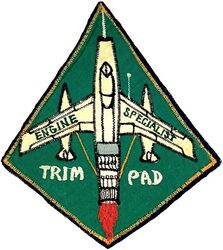 F-100 Super Sabre Engine Specialist
Could have been used by any number of TDY F-100 units in Korea from the early to mid 60s. The trim pad was where aircraft engine runs took place during maintenance. Korean made.
