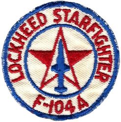Lockheed F-104A Starfighter
Hat patch, official company issue.
