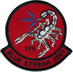 Lockheed F-117A Nighthawk BLUE STREAK 2003
Not to be confused with Have Blue, the two original flight test airframes. Blue Streak is a fast action response team, in this case a Depot Field Maintenance Team that originally was attached to the F-117 Flight Test organization. Not sure if this was still the case in 2003. 
