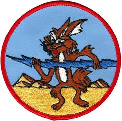 Lockheed F-117A Nighthawk BLUE STREAK
Not to be confused with Have Blue, the two original flight test airframes. Blue Streak is a fast action response team, in this case a Depot Field Maintenance Team that was attached to the F-117 Flight Test organization. This patch came out in 1985 before the USAF acknowledged the F-117's existence. Taiwan made.
Keywords: Wile E. Coyote