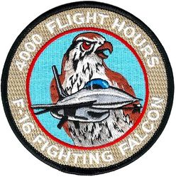 General Dynamics F-16 Fighting Falcon 4000 Hours
First version with white letters and lighter background. Official company issue. 
