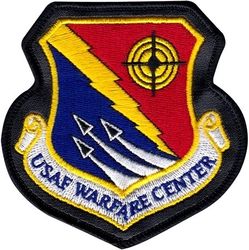 USAF Warfare Center
Sewn into Naugahyde.
