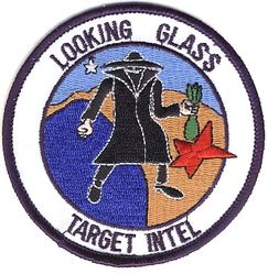 2d Airborne Command and Control Squadron Intelligence
2 ACCS/DOCI functional patch (usually referred to as the "spook patch") created in an effort to preclude future obsolescence as a result of office symbols changing. As can be seen when comparing with the earlier Target Intel patch, the office symbol has been replaced with "Looking Glass." 
