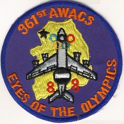 961st Airborne Warning and Control Squadron Olympics 1988
Korean made.
