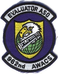 962d Airborne Warning and Control Squadron Evaluator Air Surviellance Officer
