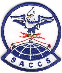 9th Airborne Command and Control Squadron
Activated as the 9th Airborne Command Control Squadron on 15 Oct 1969. Redesignated 9th Airborne Command and Control Squadron on 15 Jul 1970. Inactivated on 31 Mar 1992.
 The significance, if any, of the white field in lieu of the golden yellow is unknown. This patch is not unique (I've seen several) so that would seem to rule out a manufacturer's sample. 


