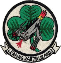 Attack Squadron 879 (VA-879)
VA-879 "Leaping Lizards"
Established as VF-879 late 1940s; VA-879 in 1961-1968.
Vought F4U-4B Corsair
North American FJ-1 Fury
McDonnell F2H-3 Banshee
Lockheed TV-2 Shooting Star
Douglas A4D-1 (A-4A) A4D-2 (A-4A/B) Skyhawk
