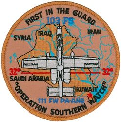 103d Fighter Squadron Operation SOUTHERN WATCH
Keywords: desert